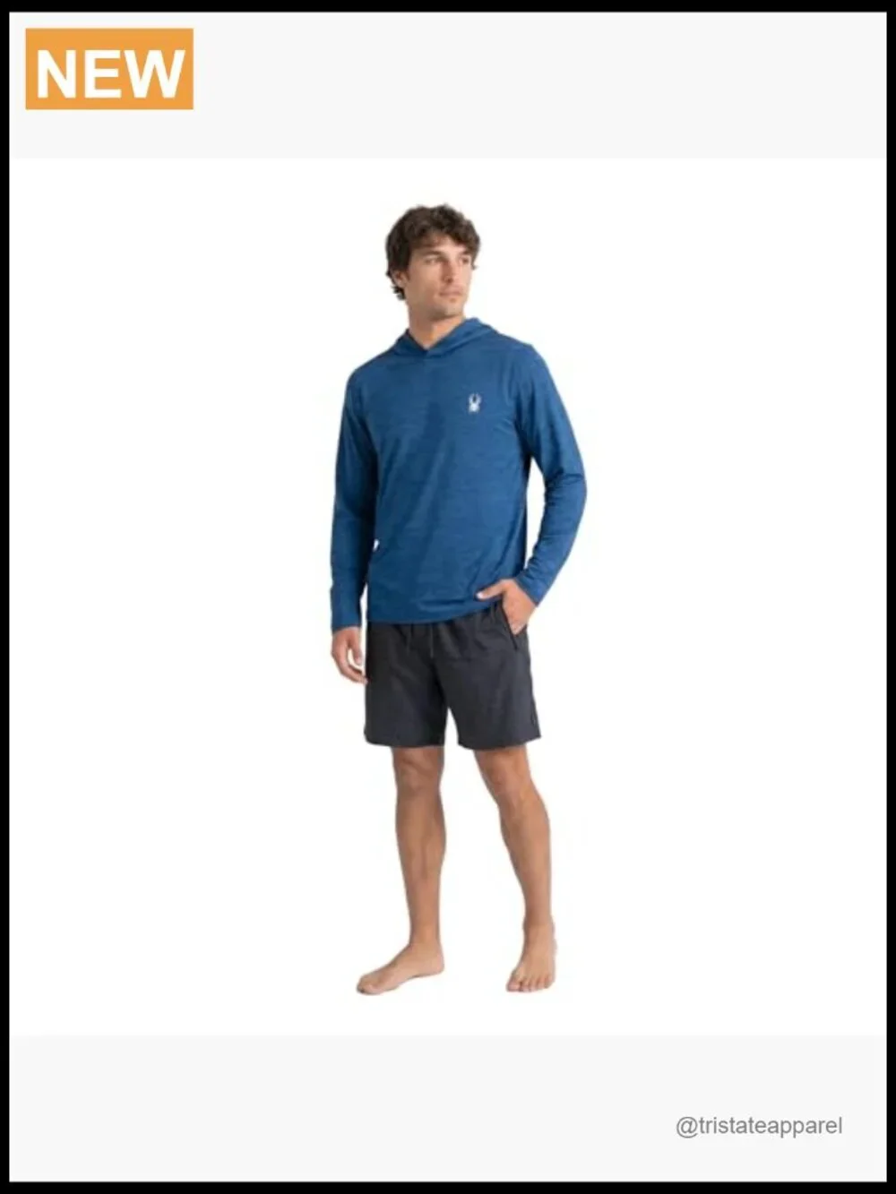 Spyder Men's Hooded Long Sleeve Rashguard UPF Sun Protection Quick-Dry Swim